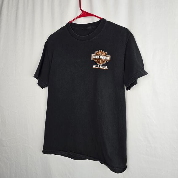 Harley Davidson Fairbanks Alaska 2012 T-Shirt Men's M Black Multi-Color Graphics - Picture 4 of 14